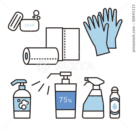 傳染病控制產品的簡單圖解矢量圖 80645315