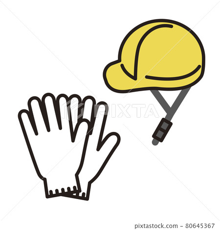 Simple illustration Helmet and work gloves vector illustration Simple illustration Helmet and work gloves vector illustration 80645367