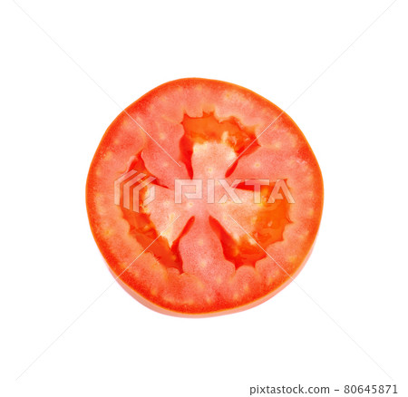 Tomato sliced isolated on white background Tomato sliced isolated on white background 80645871