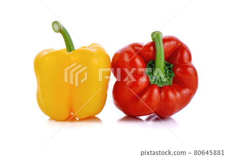 Fresh sweet pepper,bell pepper or capsicum on white background Fresh sweet pepper,bell pepper or capsicum on white background 80645881