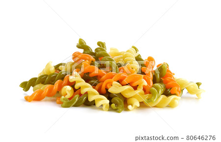 Fusilli pasta isolated on white background 80646276