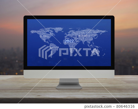 Happy new year 2022 global business start up concept, Elements of this image furnished by NASA 80646316