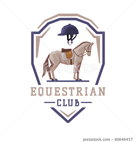 Equestrian Club Logo, Racing Horse in Shield,... - Stock Illustration  [80646457] - PIXTA