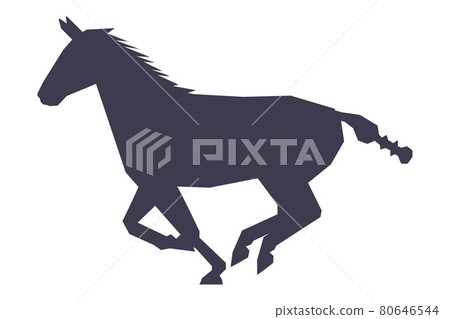 Thoroughbred Racing Horse Galloping Fast, Derby, Equestrian Sport Concept Vector Illustration Thoroughbred Racing Horse Galloping Fast, Derby, Equestrian Sport Concept Vector Illustration 80646544