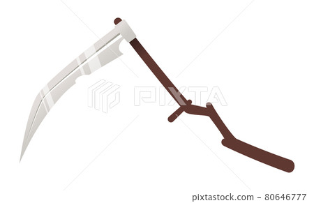 Sharp scythe - creative, modern cartoon style object Sharp scythe - creative, modern cartoon style object 80646777