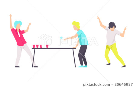 People Drinking Cocktails and Dancing at Party Flat Vector Illustration People Drinking Cocktails and Dancing at Party Flat Vector Illustration 80646957