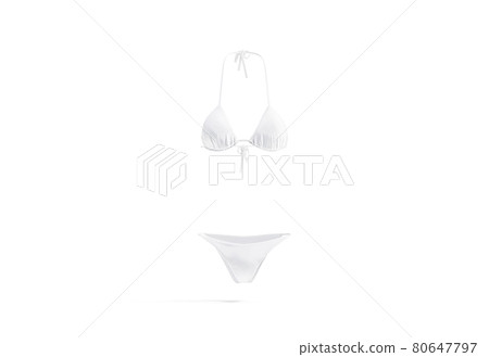 Blank white woman bikini mockup, front view Blank white woman bikini mockup, front view 80647797