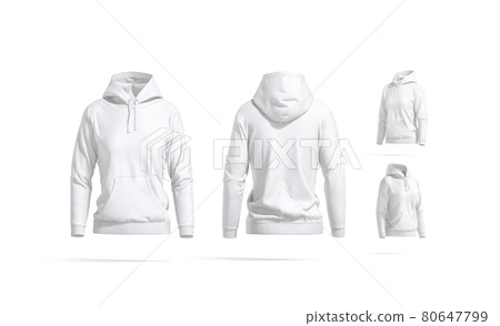 Blank white women sport hoodie mockup Stock Illustration