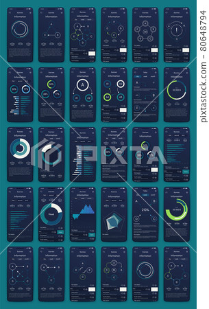 Vector graphics infographics with mobile phone. Template for creating mobile applications, workflow layout, diagram, banner, web design, business reports 80648794