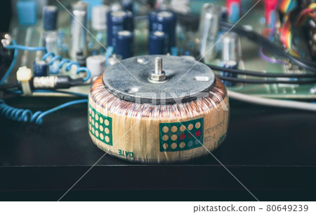 Toroidal transformer in electrical for step down AC voltage of electrical appliance 80649239