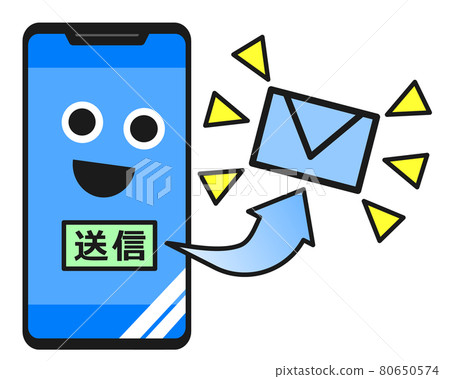發送電子郵件的智能手機的插圖 發送電子郵件的智能手機的插圖 80650574