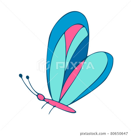Colored Butterfly , vector illustration, icon. 80650647