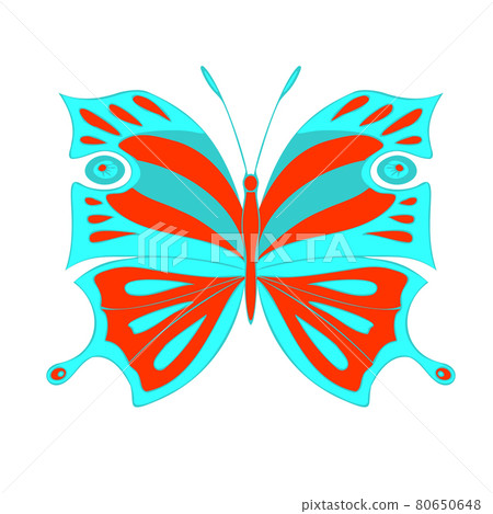 Colored Butterfly , vector illustration, icon. 80650648