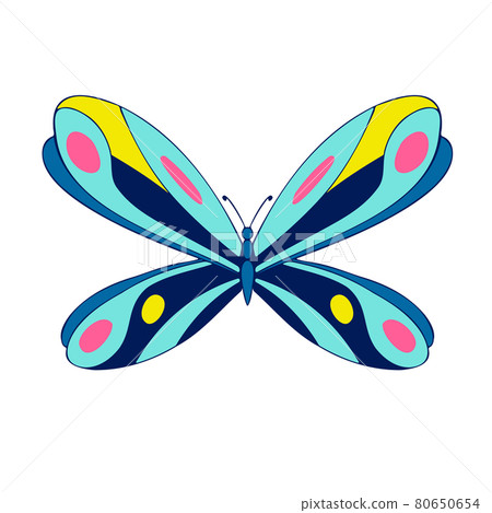 Elegant bright colored butterfly , vector illustration, icon. Elegant bright colored butterfly , vector illustration, icon. 80650654