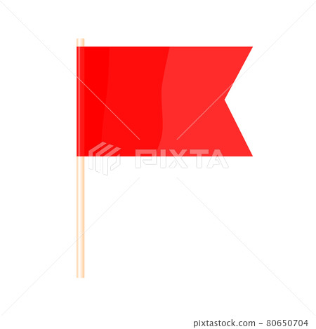 A colored flag on a flagpole. Red flag. Vector 80650704