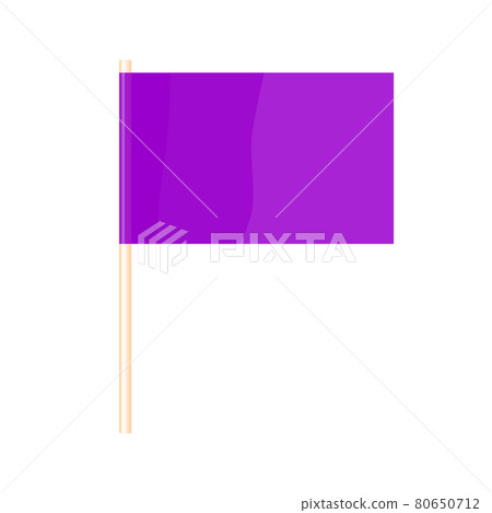 A colored flag on a flagpole. Violet flag. Vector A colored flag on a flagpole. Violet flag. Vector 80650712