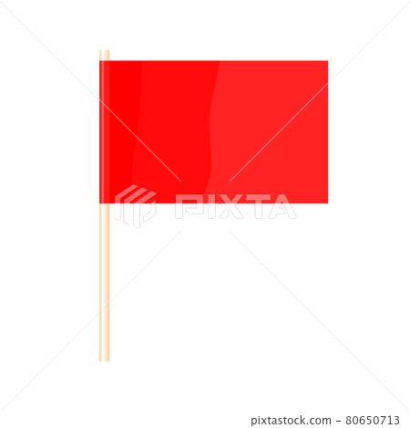 A colored flag on a flagpole. Red flag. Vector A colored flag on a flagpole. Red flag. Vector 80650713
