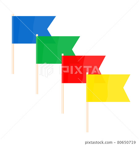 A set of colorful rectangular flags. Vector 80650719