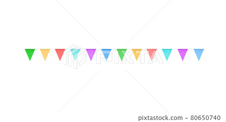 Colorful flags garlands on a rope isolated on a transparent background.Vector Colorful flags garlands on a rope isolated on a transparent background.Vector 80650740