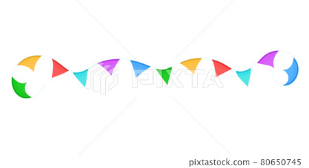 Colorful flags garlands on a rope isolated on a transparent background.Vector Colorful flags garlands on a rope isolated on a transparent background.Vector 80650745