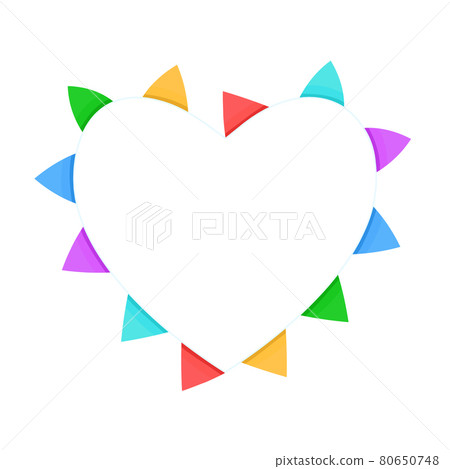 The heart frame is made of colorful flags .Vector The heart frame is made of colorful flags .Vector 80650748