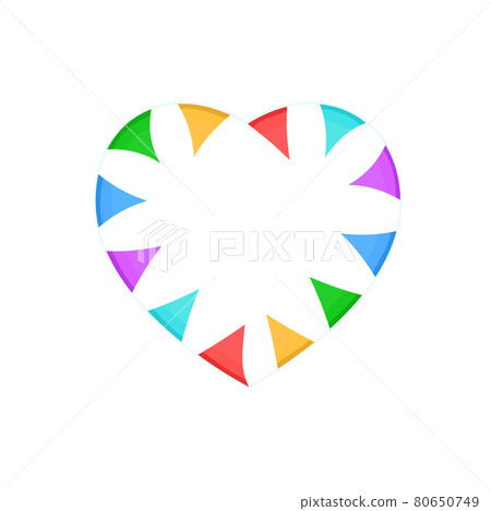 The heart frame is made of colorful flags .Vector The heart frame is made of colorful flags .Vector 80650749