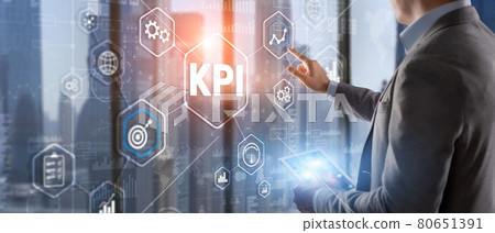 Key Performance Indicator. KPI. Businessman offer KPI success conception 80651391