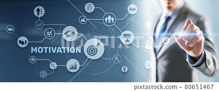 Motivation development concept. Inscription on the virtual screen Motivation development concept. Inscription on the virtual screen 80651467