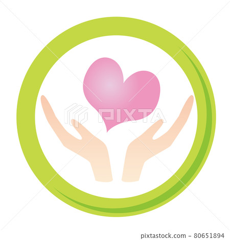 Illustration with a heart in the hand Illustration with a heart in the hand 80651894