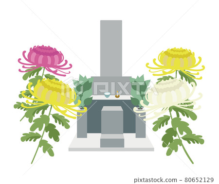 Tombstone Shinto chrysanthemum flower 80652129