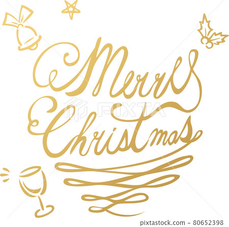 Christmas Merry Christmas English calligraphy font handwritten logo characters fashionable illustrations 80652398