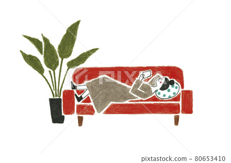 A smartphone and a woman 80653410