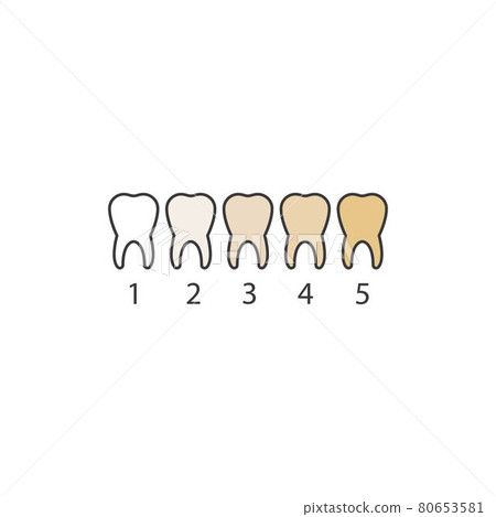 Tooth Learning Colors tooth color level vector illustration - Stock Illustration [80653581 ...
