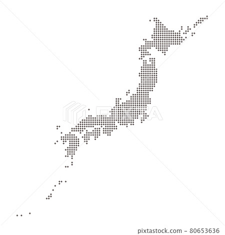 Japanese map made of cross pattern black Japanese map made of cross pattern black 80653636