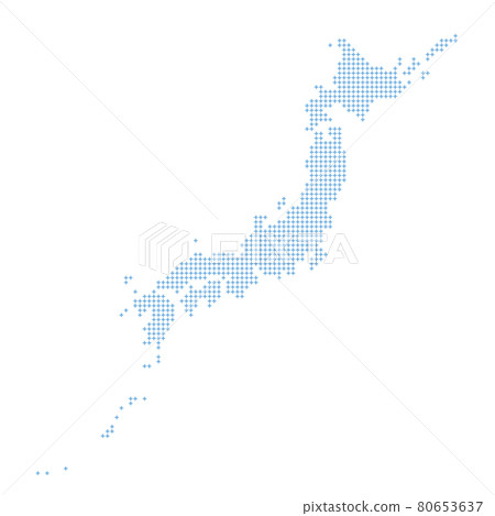 Map of Japan made of cross pattern blue Map of Japan made of cross pattern blue 80653637