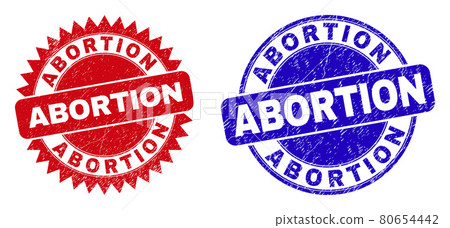 ABORTION Rounded and Rosette Stamps with Grunged Texture ABORTION Rounded and Rosette Stamps with Grunged Texture 80654442