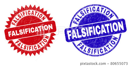 FALSIFICATION Rounded and Rosette Stamp Seals with Scratched Texture 80655073