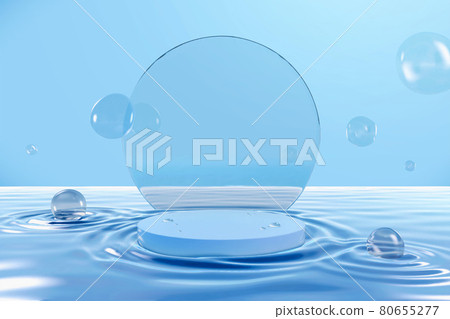 3d podium on water ripples backdrop 3d podium on water ripples backdrop 80655277