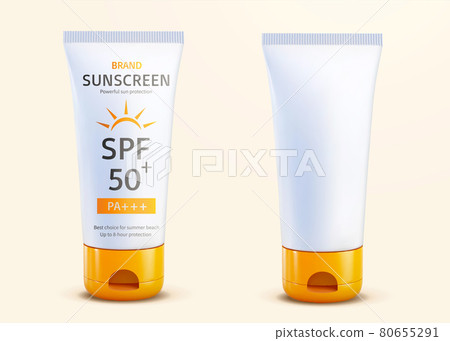 3d cosmetic sunscreen tube mockup - Stock Illustration [80655291] - PIXTA