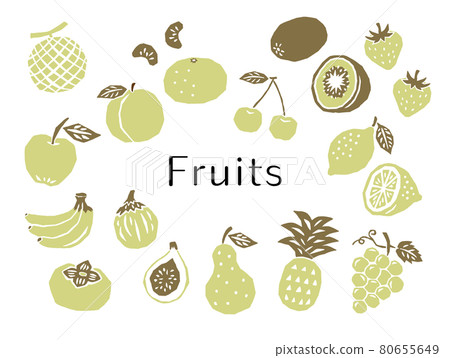 Fruit retro vector set 80655649
