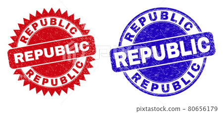 REPUBLIC Rounded and Rosette Stamps with Distress Texture 80656179