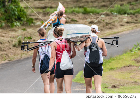 Miyagi Naganuma Rowing Ground First-class athletes carrying regatta 80656272