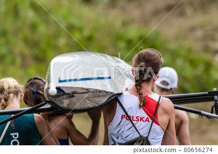 Miyagi Naganuma Rowing Ground First-class athletes carrying regatta 80656274