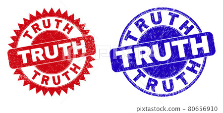TRUTH Round and Rosette Seals with Scratched... - Stock Illustration ...