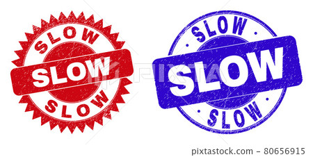SLOW Round and Rosette Stamp Seals with Grunged Texture 80656915