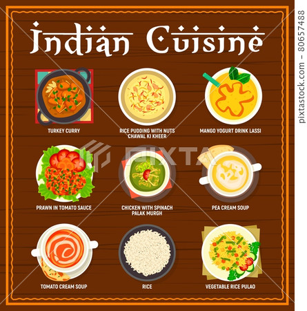 Indian cuisine restaurant meals menu template 80657488