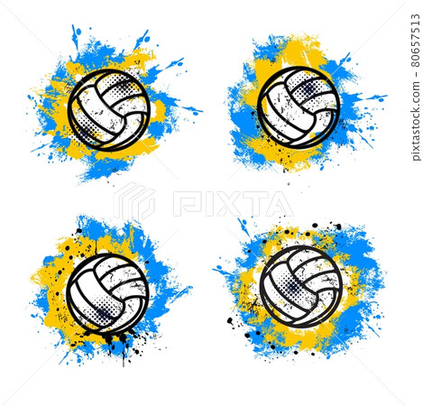Volleyball team sport ball grunge vector banner Volleyball team sport ball grunge vector banner 80657513