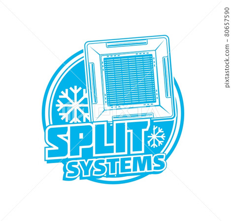 Split systems icon with ceiling air conditioner 80657590