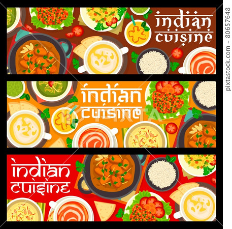 Indian food restaurant meals horizontal banners Indian food restaurant meals horizontal banners 80657648