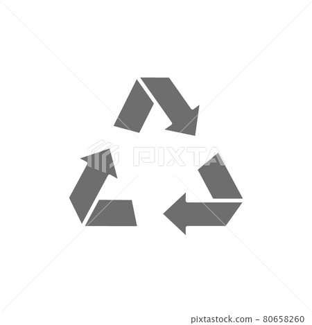 Recycle, recycling gray icon. Isolated on white background Recycle, recycling gray icon. Isolated on white background 80658260